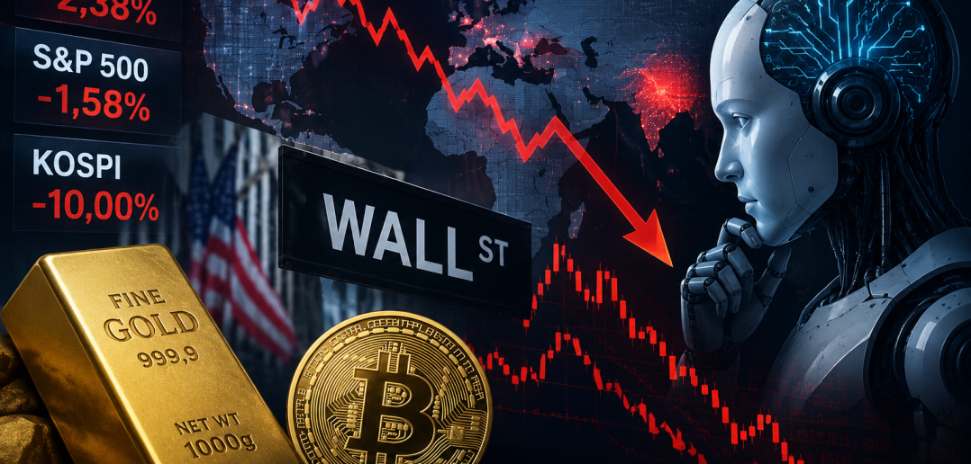 Temor a una burbuja de IA: desplome de acciones tecnológicas arrastra a bitcoin y materias primas