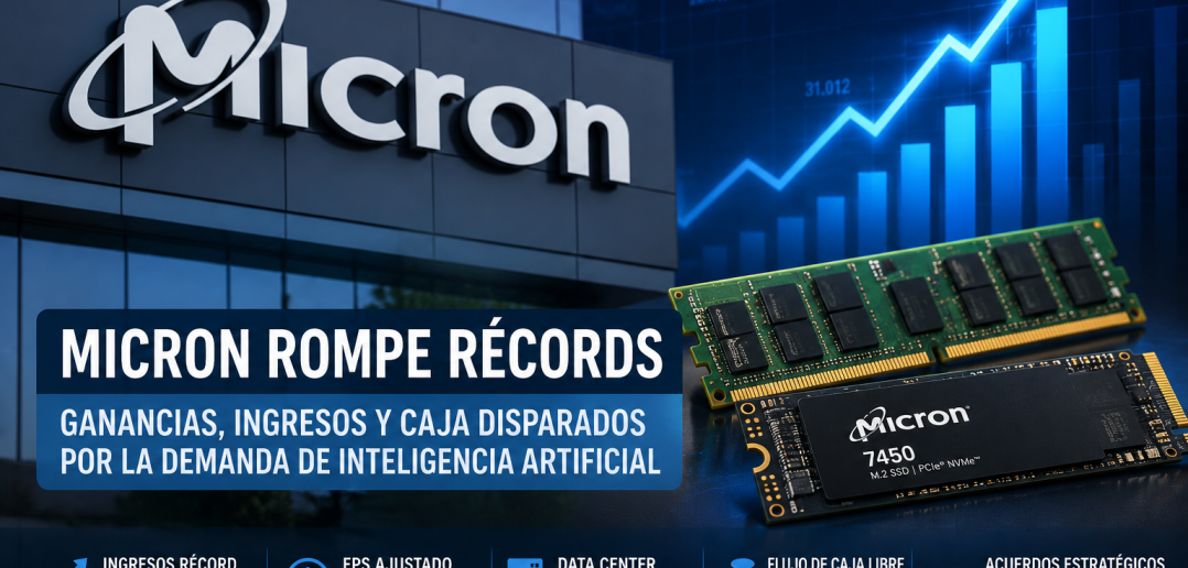 Micron sorprendió al mercado con ganancias récord y refuerza el boom de la inteligencia artificial