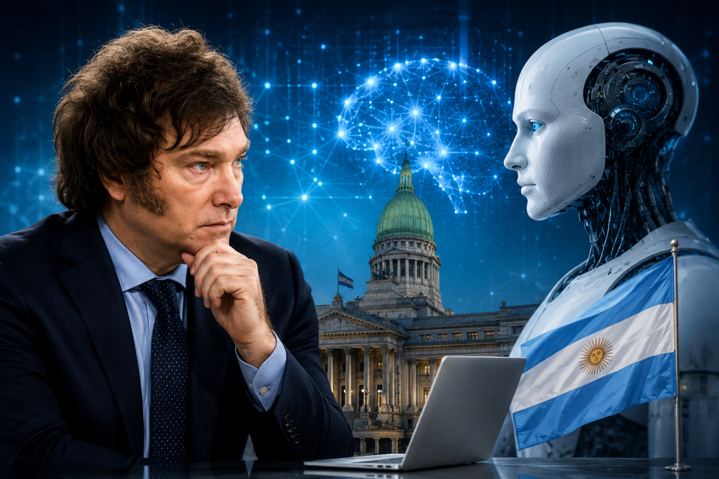 Javier Milei reveló su plan para la <b>inteligencia artificial</b>: sin regulaciones y con empresas ... thumbnail