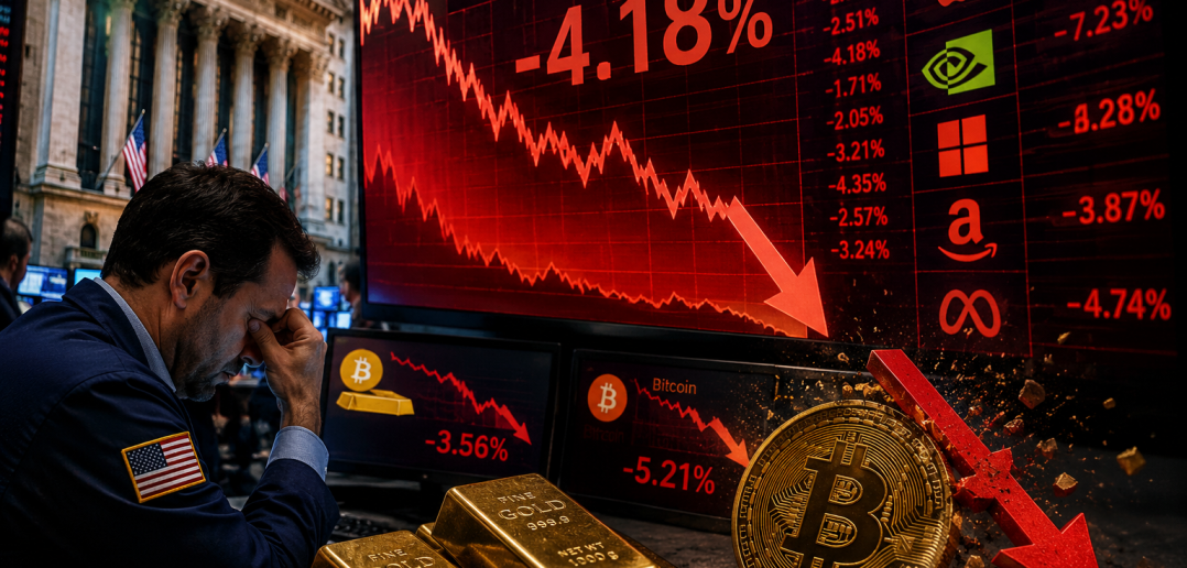 El dato que hizo caer al Nasdaq más de 4% y golpeó al oro y las criptomonedas